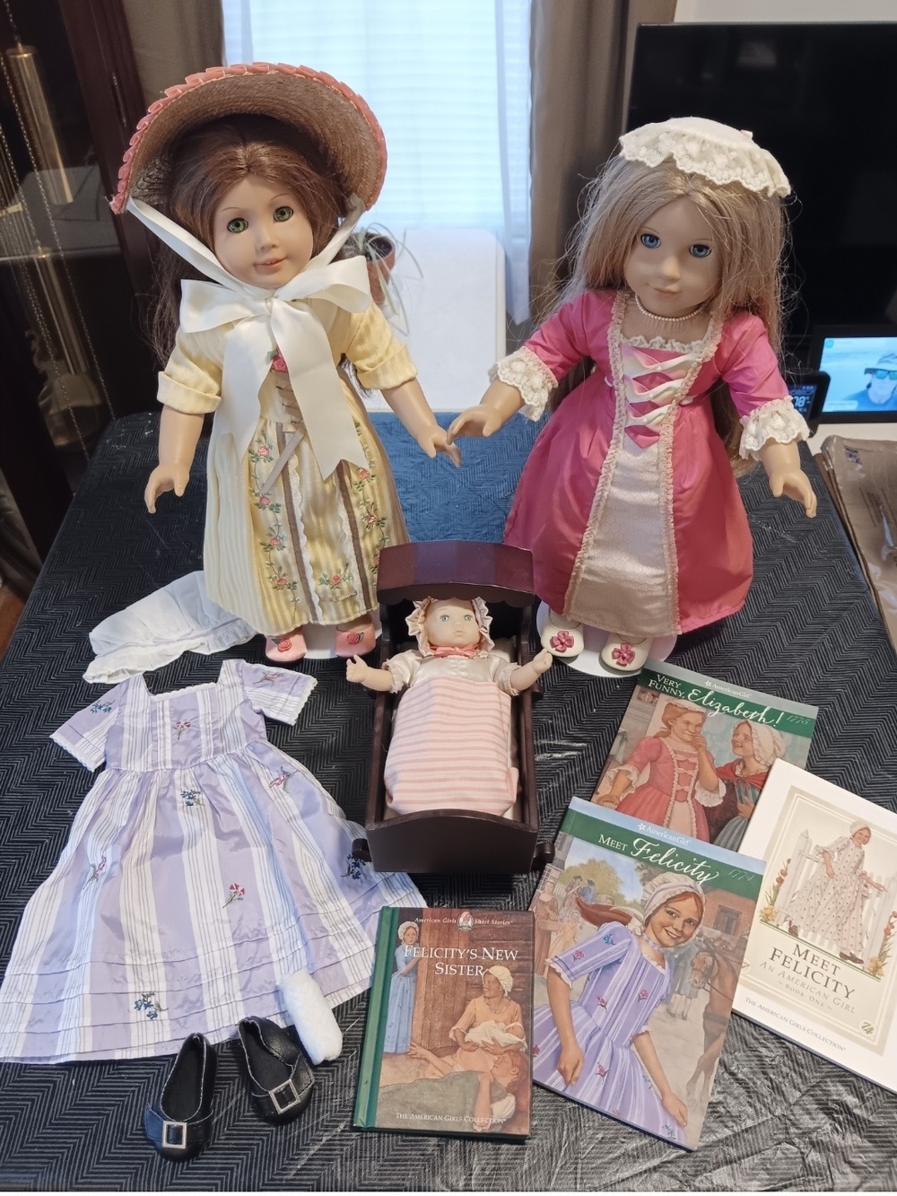 Vintage American Girl Pleasant Company Felicity, Elizabeth & Baby Doll Lot